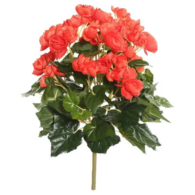 Artificial Begonia Bush (15.25") Orange - Vickerman | Target
