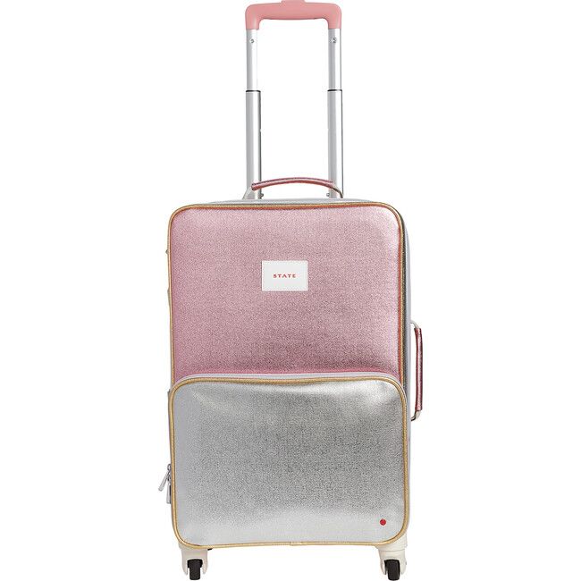 Logan Suitcase, Pink and Silver | Maisonette