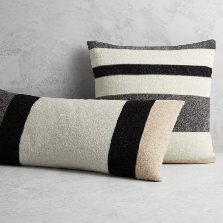 Italian Boiled Wool Stripe Pillow Cover | Williams-Sonoma