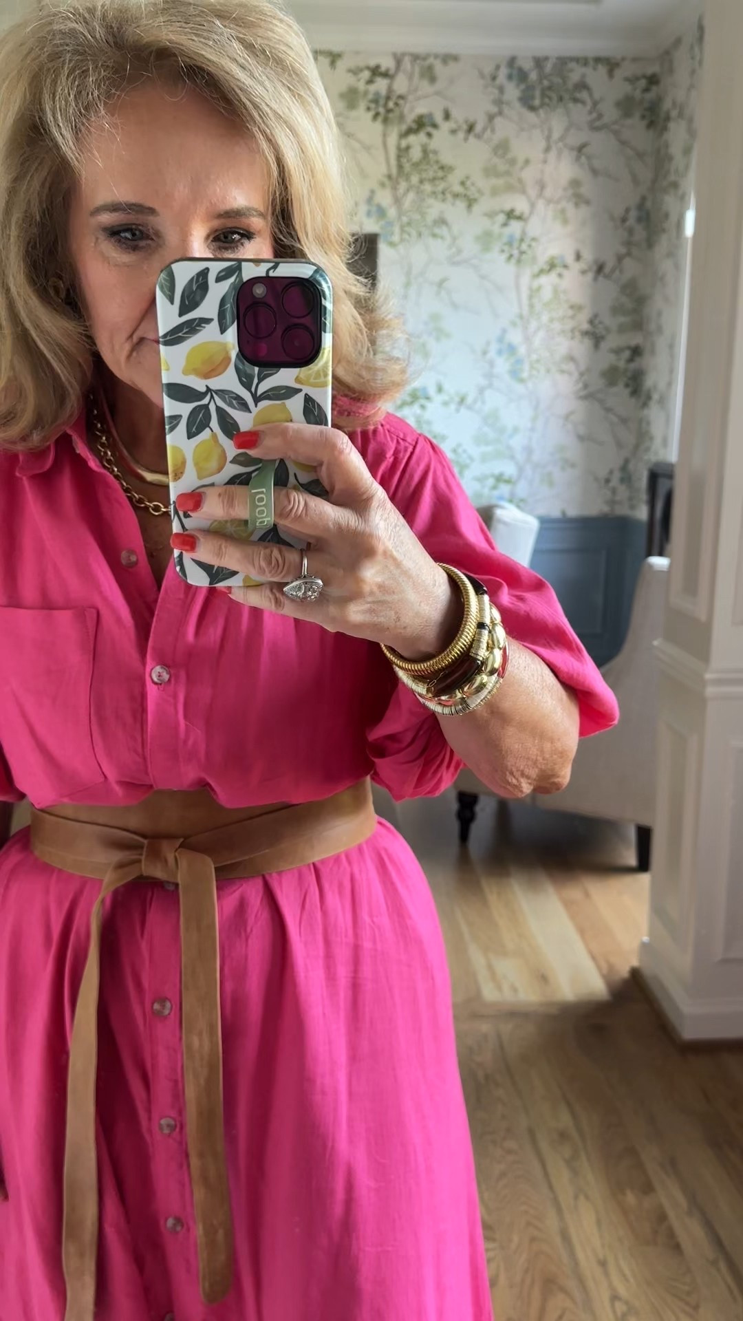 
Anthropologie dress you have to size down I am wearing a small petite. Comes with a self tie belt, but I swapped out for this leather wrap belt for a more casual look 
Distress can be elevated with cold shoes for a wedding dress more like this for a much more casual look comes in print and other colors too

#LTKWedding #LTKPetite #LTKOver40