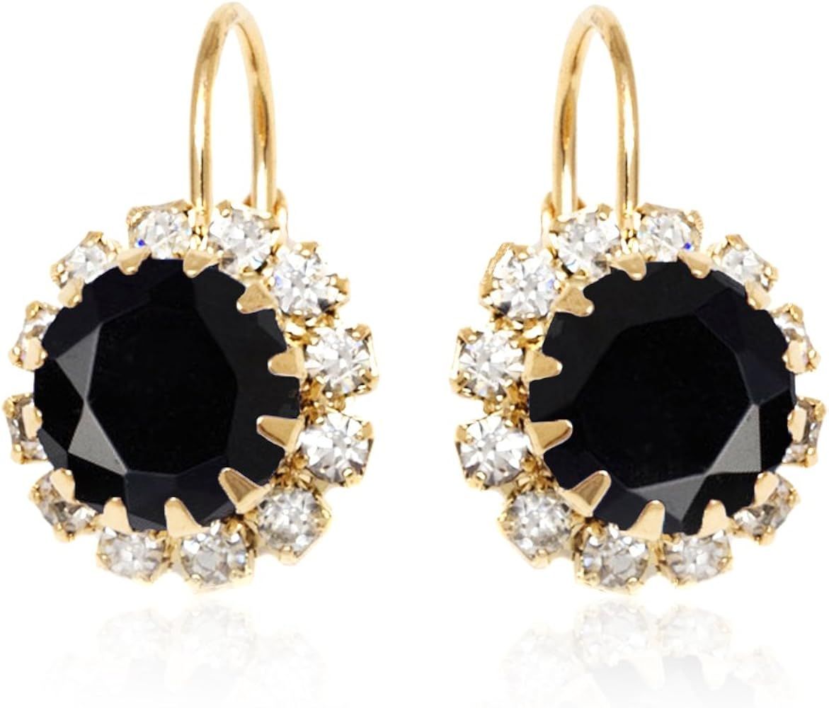 Crystal Flower Earrings For Women | Brazel 18K Gold Plated Crystal Flower Earrings Cubic Zirconia... | Amazon (US)