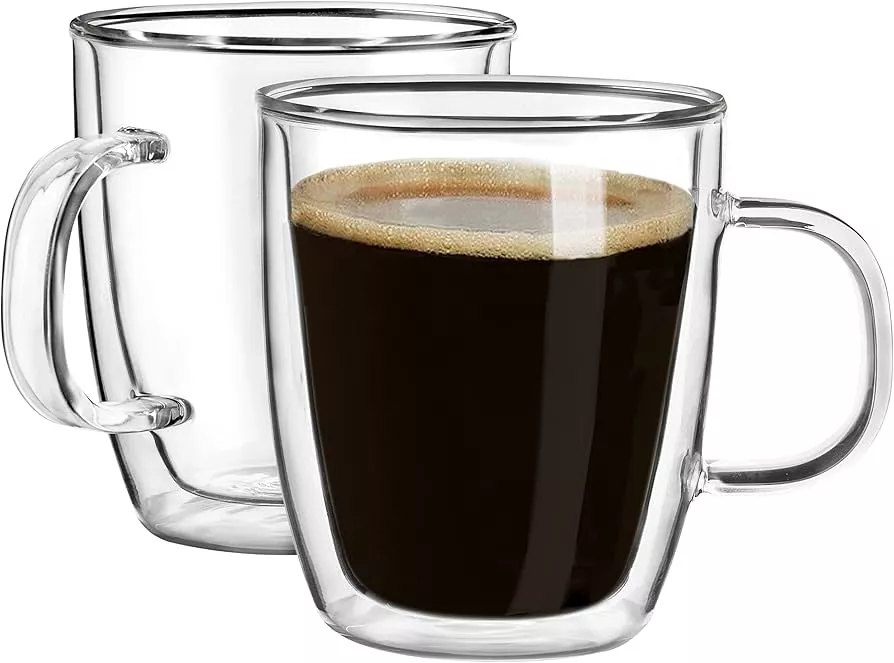 Glass Coffee Mugs Espresso Cups , Clear Double Walled Drinking Mug