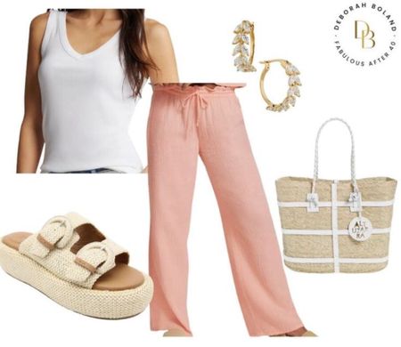 Here’s a look you can wear all summer long! I love cotton gauze and it’s huge this season.

These peach cotton gauze lounge pants from @nordstrom are airy and so comfy. Pair them with a solid colored tank top and these woven platform slides from @nordstrom and get ready for a relaxed summer day out. 


#LTKover40 #LTKSeasonal