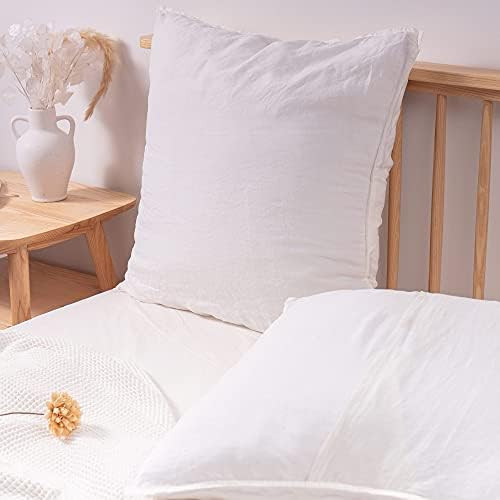 ATLINIA 100% Linen Pillowcases Set of 2, Euro Size 26'' x 26'' Pillow Case, Linen Pillow Sham Cream | Amazon (US)