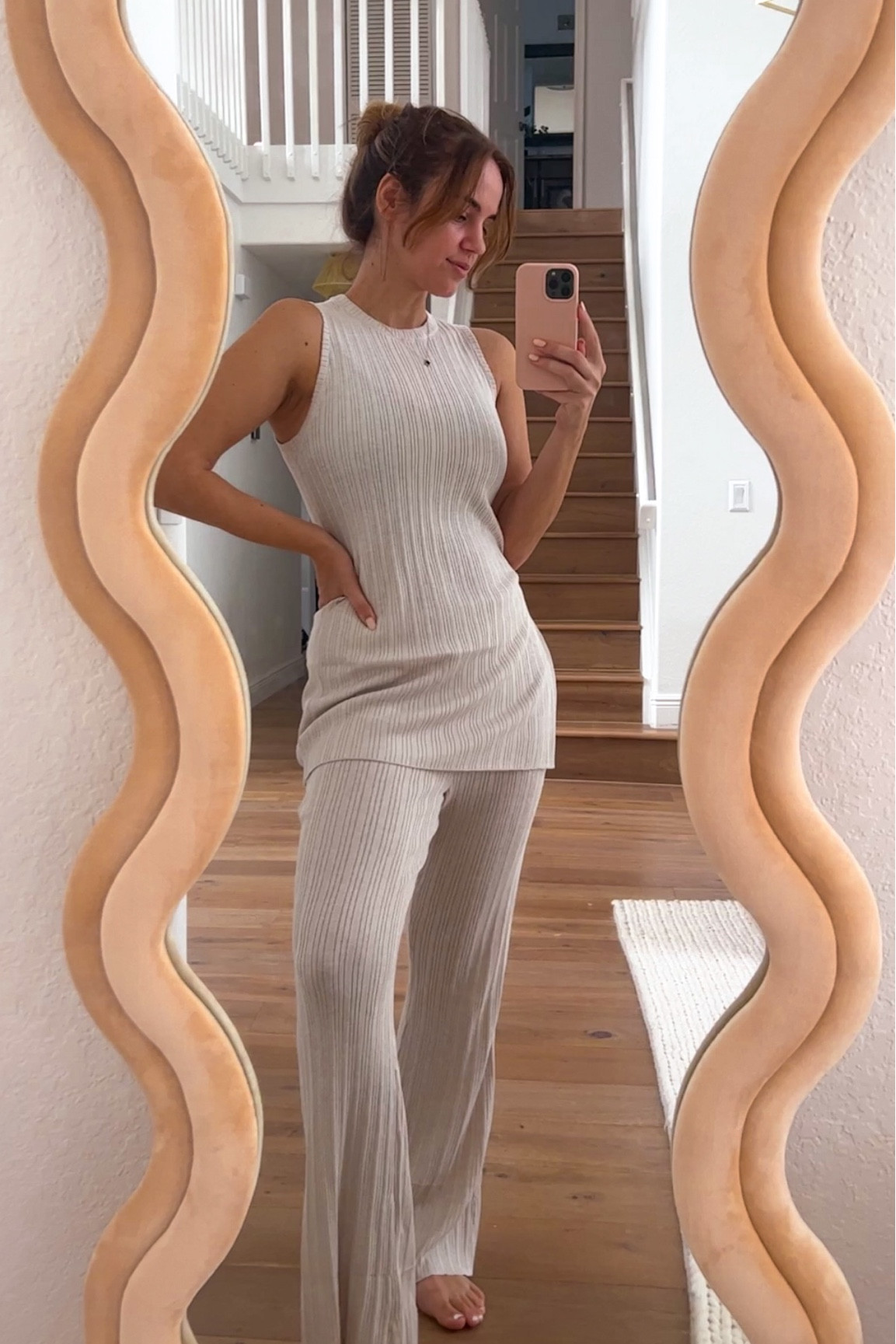 H&M knit lounge set #loungewear #knitset #LTKstyle #ootd 
