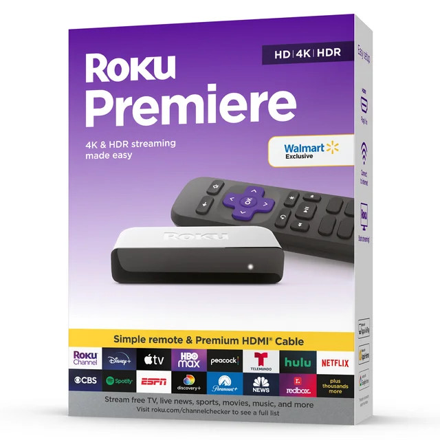 Roku Premiere | 4K/HDR Streaming Media Player Wi-Fi® Enabled with Premium High Speed HDMI® Cabl... | Walmart (US)
