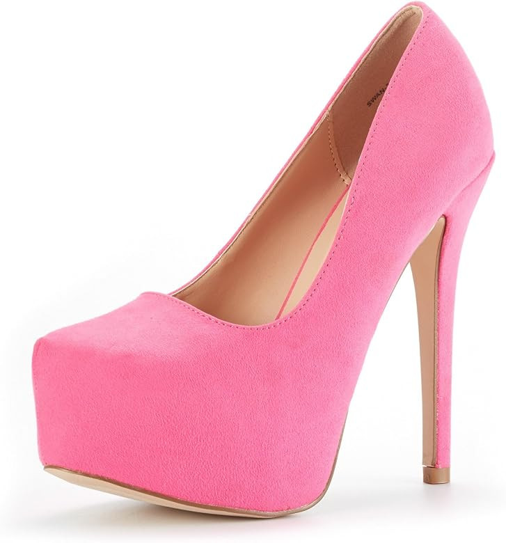 DREAM PAIRS Women's Swan-30 High Heel Platform Dress Pump Shoes | Amazon (US)