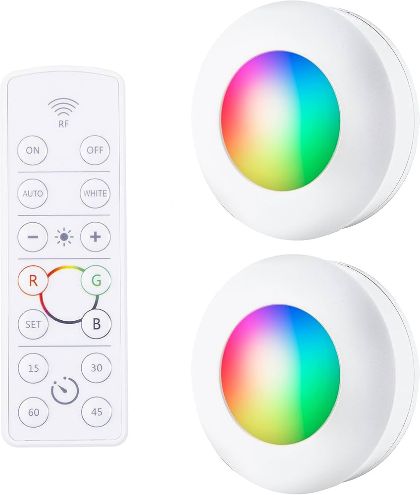 Energizer Color Changing Puck Lights, Battery Operated, Remote Controlled, Wireless, 35 Lumens, E... | Amazon (US)