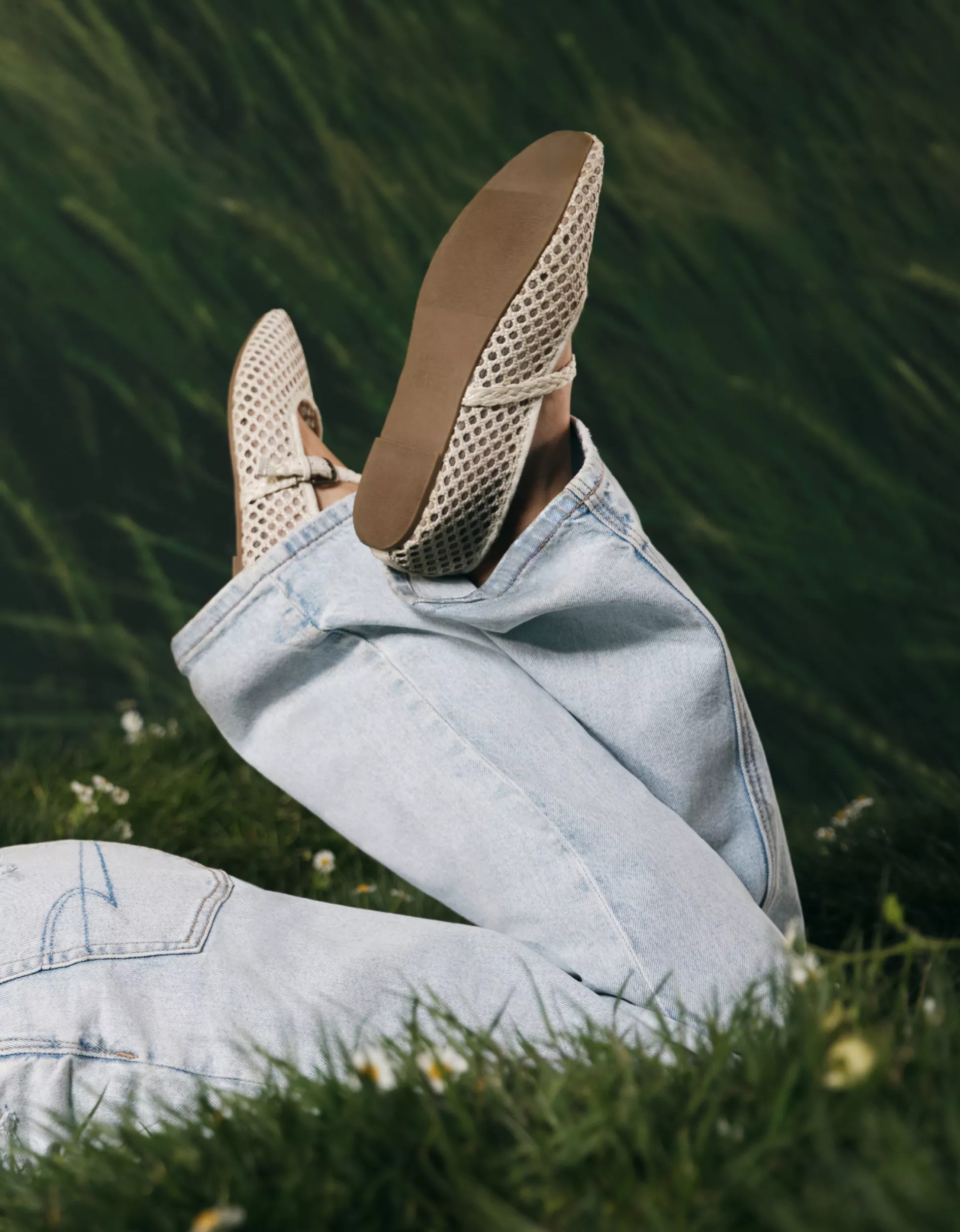 AE Raffia Mesh Mary Jane Flats | American Eagle Outfitters (US & CA)