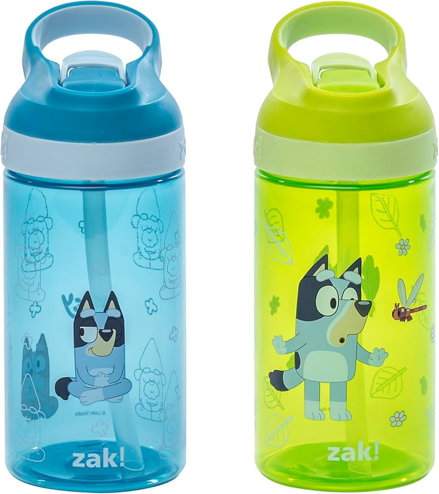 Zak Designs Bluey Atlantic Kids Water Bottle For School or Travel, 16oz Durable Plastic Water Bot... | Amazon (US)