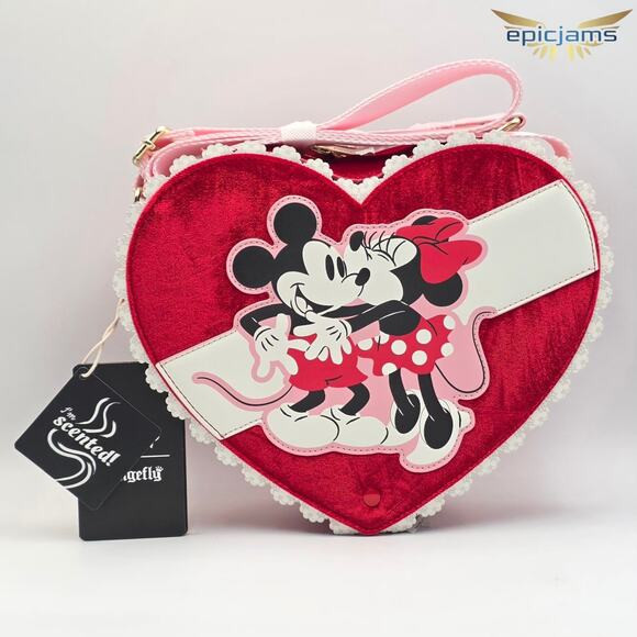 Loungefly Disney Mickey & Minnie Valentine's Day Chocolate Heart Crossbody Bag | Poshmark