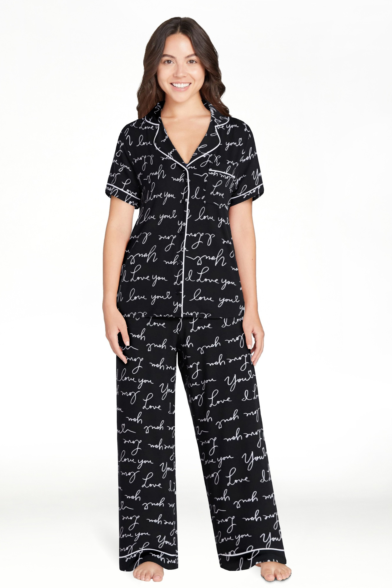 Joyspun Women's Dreamy Soft Collection Notch Knit Top and Capri Pants Pajama Set, 2-Piece, Sizes ... | Walmart (US)