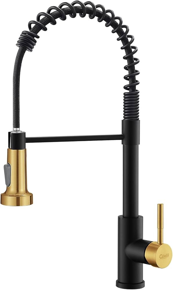 GIMILI Kitchen Faucet with Pull Down Sprayer Commercial Single Handle Lever Spring Kitchen Sink F... | Amazon (US)