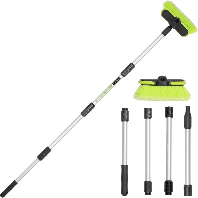 65”165cm Car Wash Brush Long Handle Soft Bristle Scrub Cleaning Mop with 4 Hand-held Places Ext... | Amazon (US)