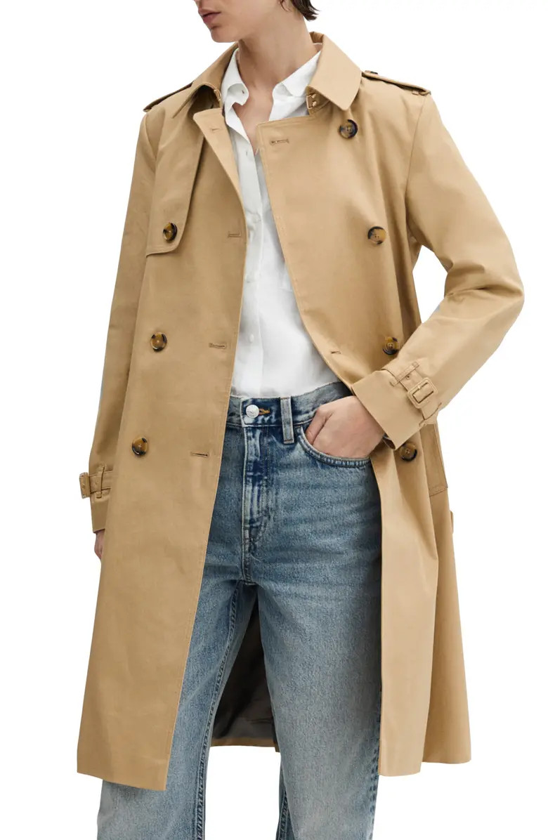 Classic Double Breasted Water Repellent Cotton Trench Coat | Nordstrom