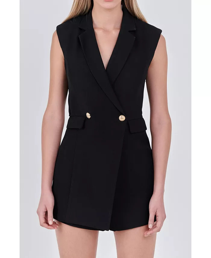 endless rose Women's Sleeveless Blazer Romper - Macy's | Macy's