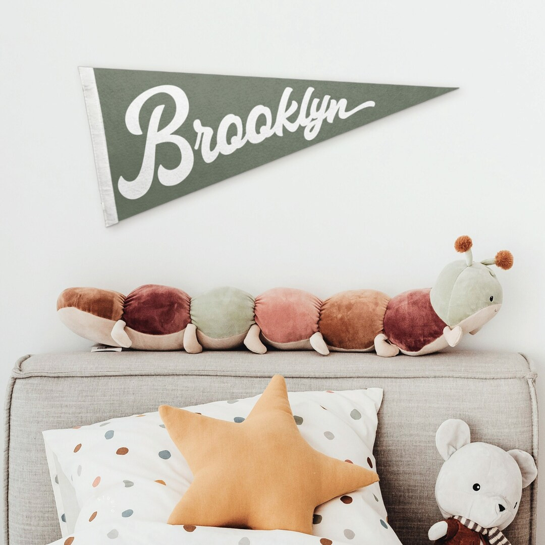 Custom Pennant Script Name Felt Pennant Flag Custom Name Flag for Nursery Name Sign for Kids Room... | Etsy (US)