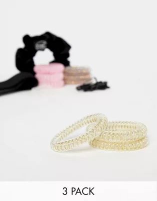 invisibobble 3-pack Slim Stay Hair Ties - Gold | ASOS (Global)
