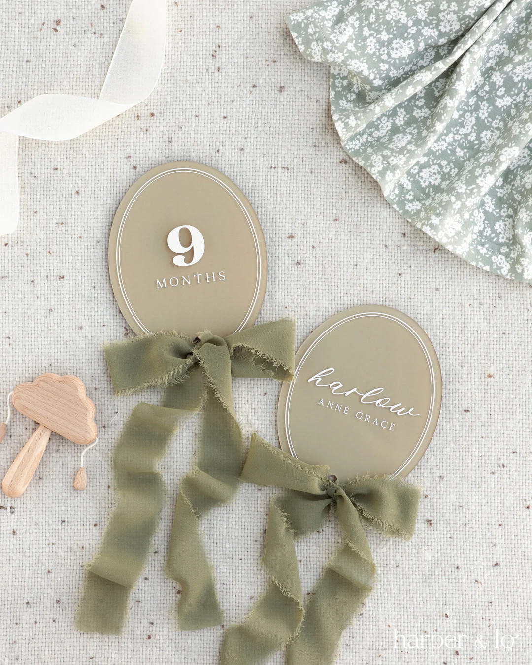 Acrylic Oval Trim Milestone Cards | Monthly Milestone Plaque Markers,Boho Interchangeable Milesto... | Etsy (US)