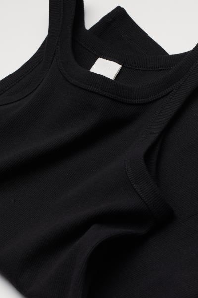 Fitted vest top in ribbed cotton jersey with a round neck.SizeThe model is 178cm/5'10" and wears ... | H&M (UK, MY, IN, SG, PH, TW, HK)