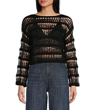 Evolutionary Long Sleeve Distressed Sweater - S | Dillard's