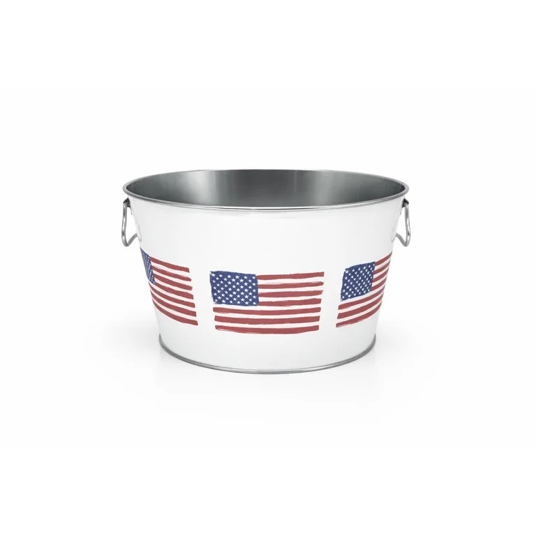 Large White Party Tub, Flag, Metal, 14.5 Inch, by Behrens | Walmart (US)