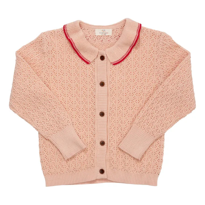 Strickjacke Ajouré | Blassrosa | Smallable