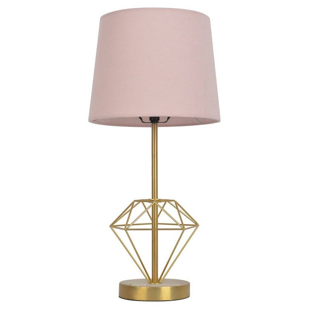 Wire Diamond Table Lamp Gold (Includes CFL Bulb) - Pillowfort | Target