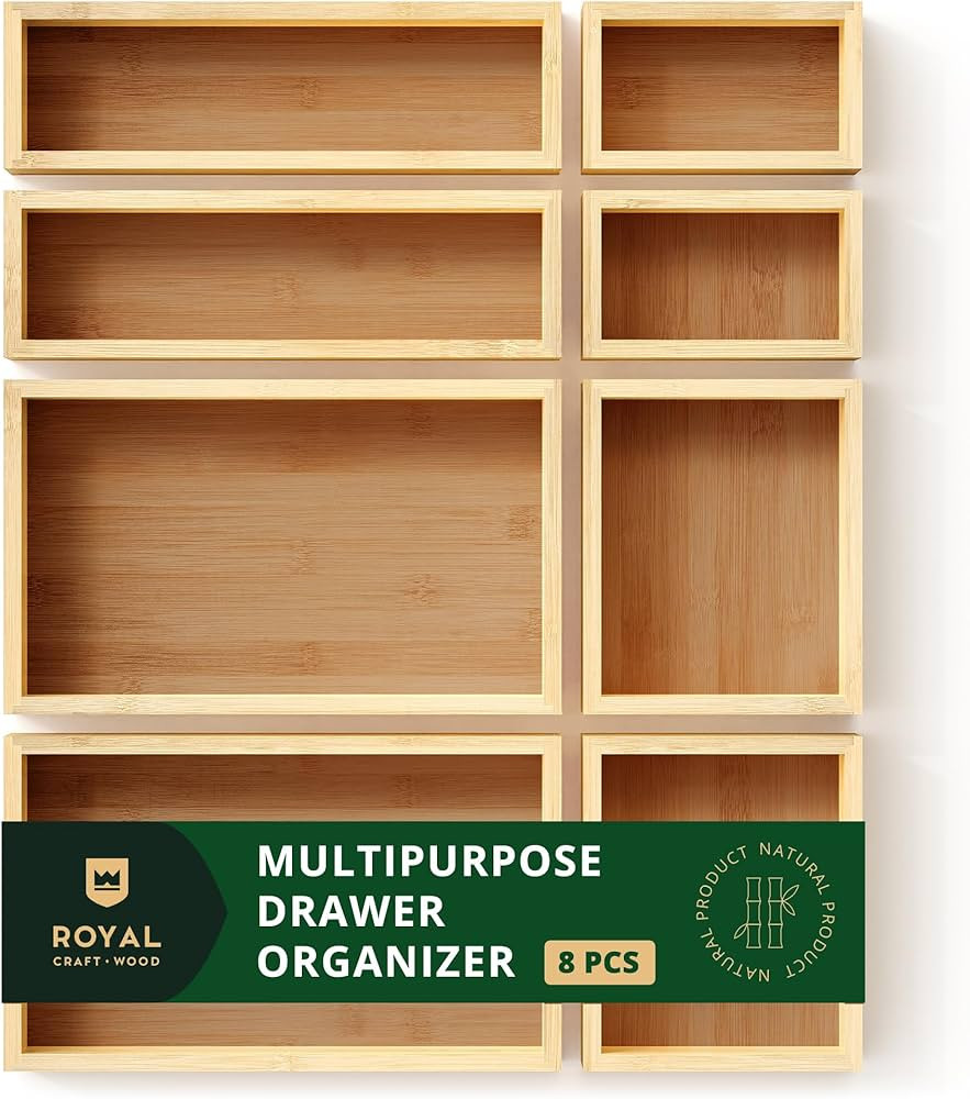 ROYAL CRAFT WOOD Luxury Bamboo Tea Storage Chest - Multi-Use Drawer Organizer Set for Tea Bags, K... | Amazon (US)
