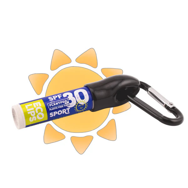 Classic Plant Pod® Broad Spectrum SPF 30 Sport Sunscreen Lip Balm with Carabiner | Eco Lips