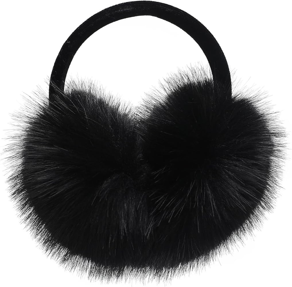 ZLYC Womens Girls Winter Fashion Adjustable Faux Fur EarMuffs Ear Warmers | Amazon (US)