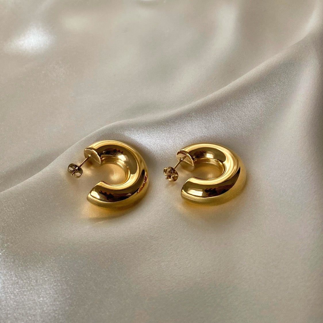 Gold Chubby Hoop Earrings | Anisa Sojka