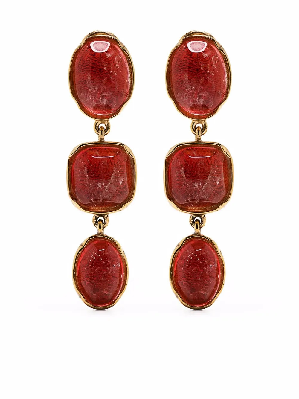 Goossens Cabochons Clip Drop Earrings | Pink | FARFETCH IE | Farfetch Global