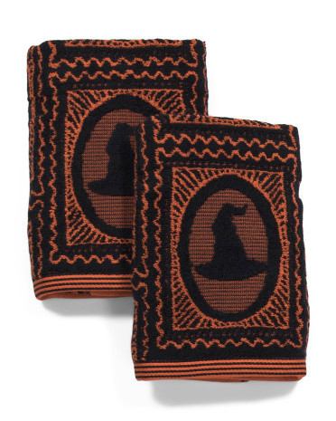 Set Of 2 Halloween Frame Hand Towels, Cotton | TJ Maxx