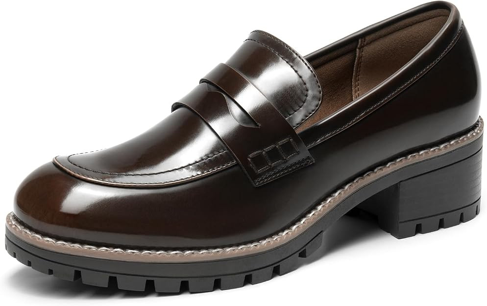 DREAM PAIRS Women's Penny Chunky Loafers Work Shoes | Amazon (US)