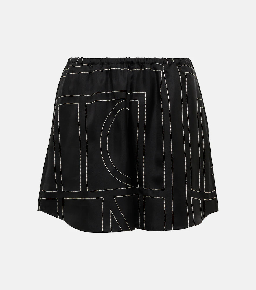 Toteme Logo silk shorts | Mytheresa (UK)