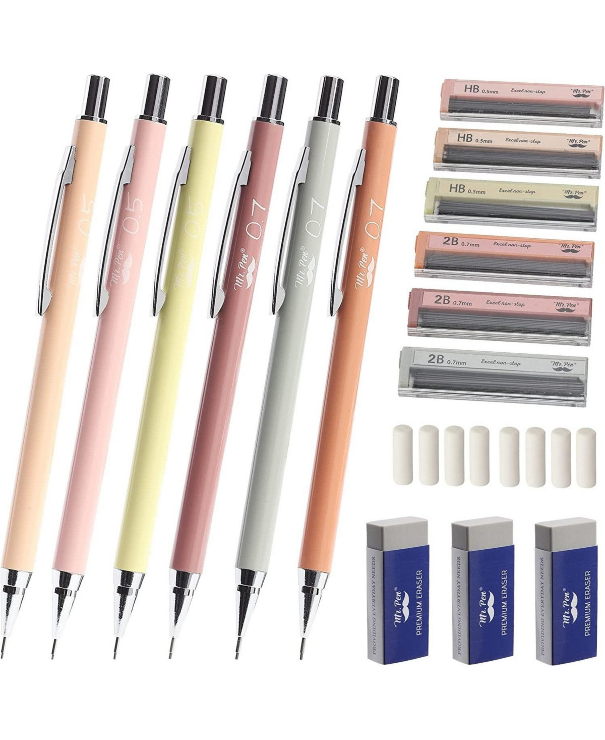 Mr. Pen Mechanical Pencil Set with Lead and Erasers Refills, 6 Pack, | Macy's
