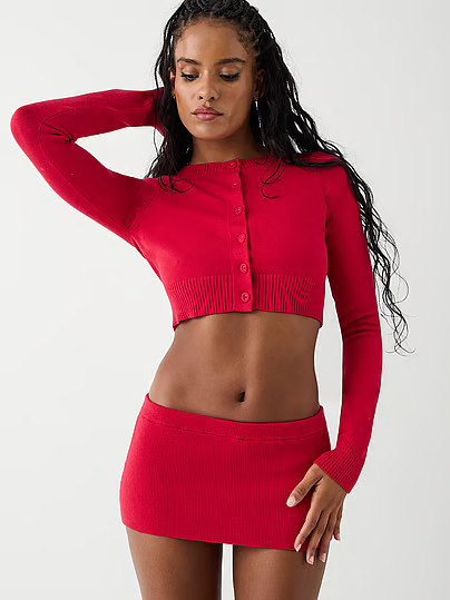 Frankies Bikinis Danny Cloud Knit Cardigangan, Red, M - Women's Sweaters - Victoria's Secret | Victoria's Secret (US / CA )