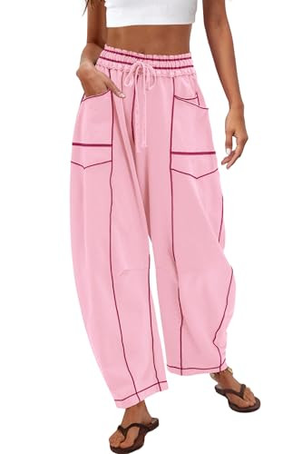 Nirovien Womens Barrel Sweatpants High Waisted Wide Leg Pants Drawstring Athletic Baggy Pants Lou... | Amazon (US)