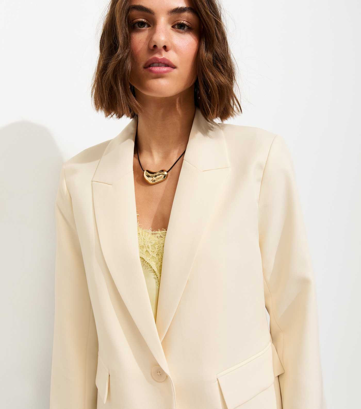Off White Single Breasted Blazer Jacket | New Look | New Look (UK)