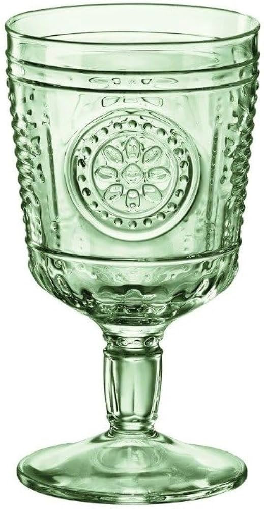 Bormioli Rocco Romantic Set Of 4 Stemware Glasses, 10.75 Oz. Colored Crystal Glass, Pastel Green,... | Amazon (US)