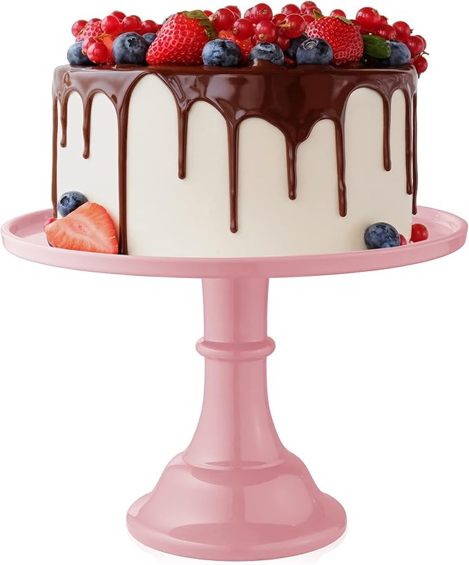 Last Confection Round Cake Stand in Pink, 11" Melamine Dessert Table Display for Birthdays, Holid... | Amazon (US)