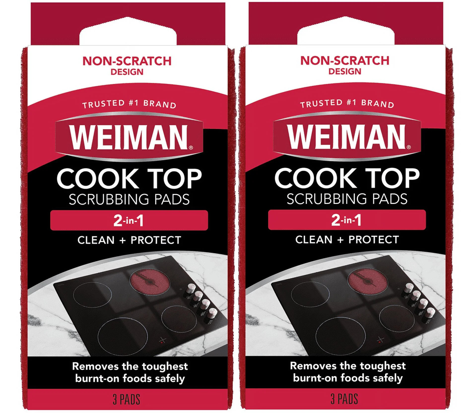 Weiman Cook Top Scrubbing Pads, Scratch-Free Cooktop Cleaning, 3 Count (2 Pack) | Walmart (US)