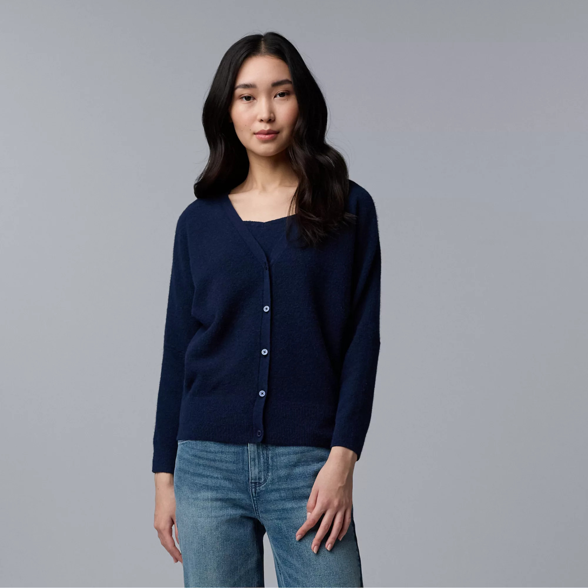 Women's Simply Vera Vera Wang Luxe Cashmere Blend Cardigan | Kohl's