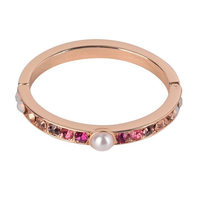 Isaac Mizrahi New York Multi Color Stone and Pearl Hinge Bracelet | Target
