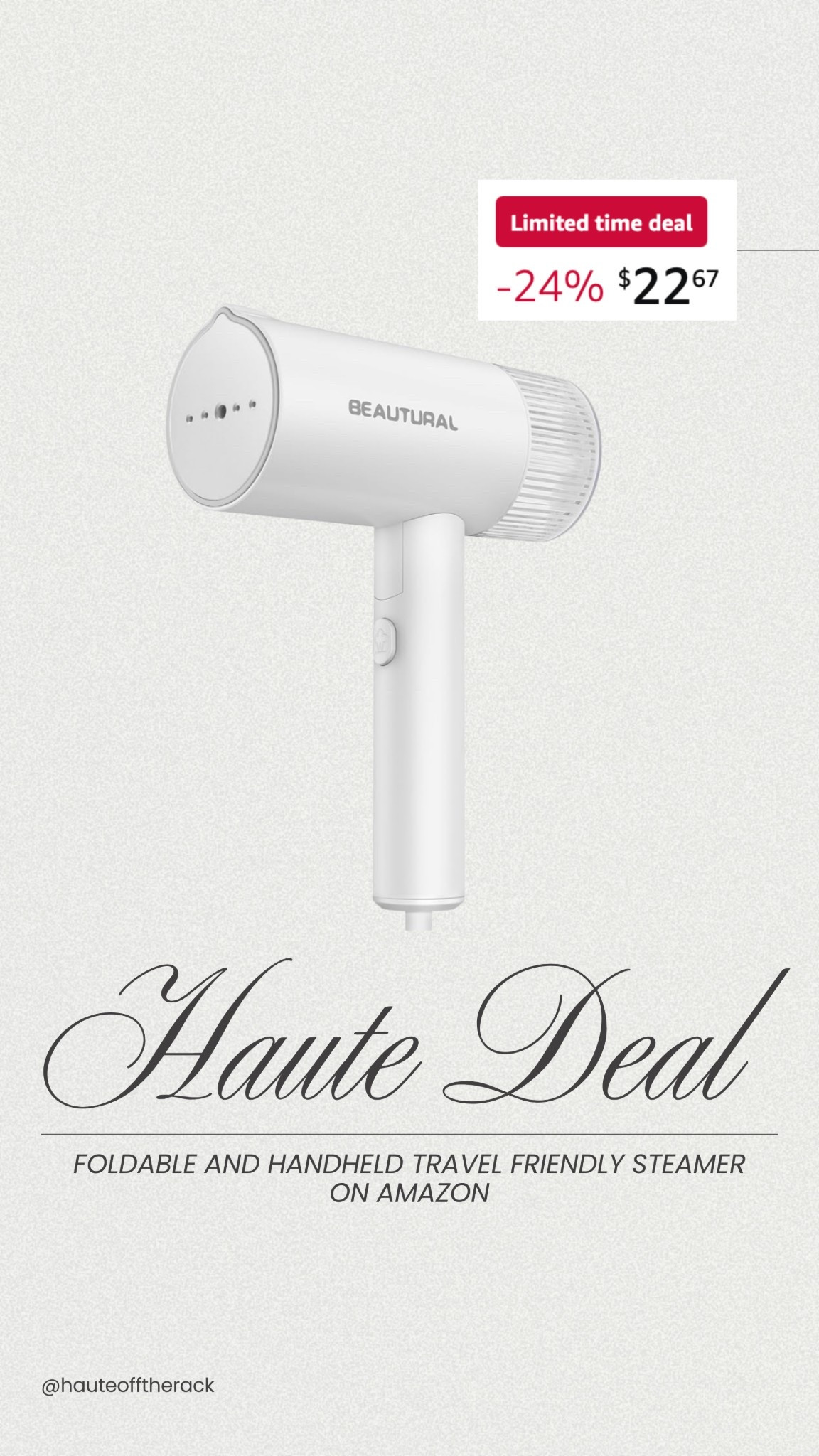 Right now you can save on my favorite steamer! It’s folds in half so it’s easy to travel with!

#amazon #travel #steamer #dailydeal #amazondeal

#LTKSaleAlert #LTKTravel