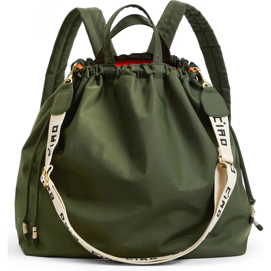 Clare V. Sac Tout Recycled Nylon Backpack in Army Recycled Nylon at Nordstrom | Nordstrom