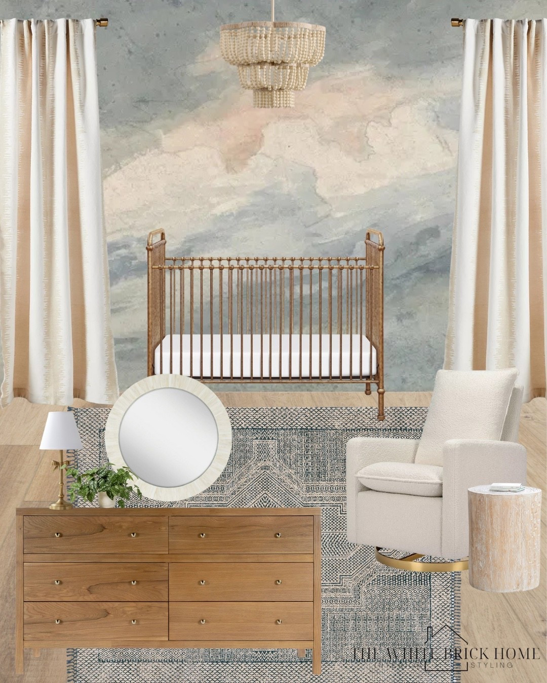 This watercolor backdrop is a stunning statement for behind a crib or bed in a girls room! It adds a lot of texture and interest, and it looks beautiful paired with gold and ivory accents to complete the space. 

Nursery, nursery decor, nursery ideas, nursery theme, nursery decor, crib, gold crib, nursery wallpaper, nursery curtains, nursery rug, nursery dresser, nursery glider, nursery rocker, wall mirror, chandelier, baby girl, girls nursery design, Wayfair, pottery barn kids, Etsy 

#LTKHome #LTKBaby #LTKBump