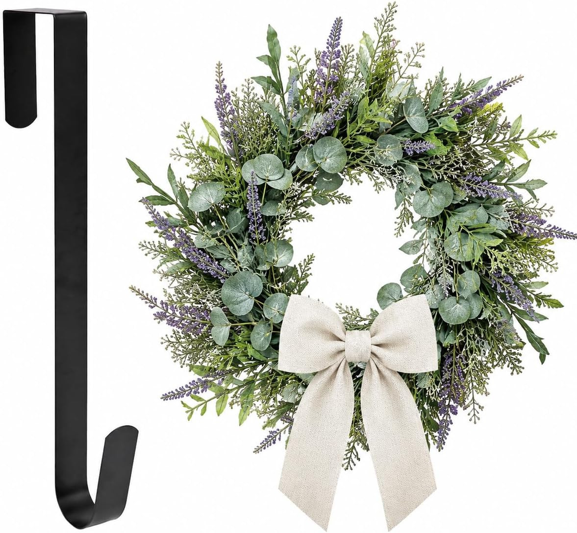 Sattiyrch 15" Wreath Hanger for Front Door, Over the Door Wreath Hook | Amazon (US)