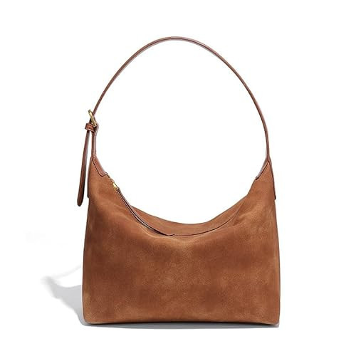 swinsack Women's Faux Suede Hobo Bag, Vintage Soft Slouchy Shoulder Purse, Suede Women Bag 10.6" x 3.9" x 7"medium Size. (Brown) | Amazon (US)